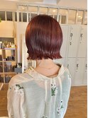 切りっぱなし★暖色カラー×外はねボブ☆stylist Minami