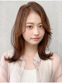 前髪 ネビージュ ボブルフ 黒髪 ワンレン 小顔 "