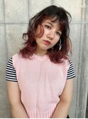 レイヤー レイヤーミディ 顔まわりレイヤー ブリーチカラー