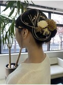 __成人式ヘアセット__タイトアレンジ__水引きアレンジ__