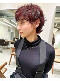 マッシュウルフパーマ　ショートウルフミディアムレイヤーパーマ