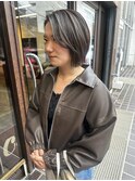 グレージュ×レイヤーボブ