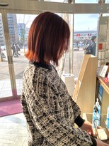 コワファースト 大分(COIFF1RST) オレンジ/切りっぱなしボブ