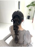 編み下ろし/結婚式お呼ばれ/パーティースタイル