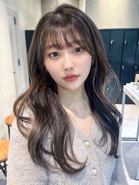 ロング美髪韓国ヘア顔周りレイヤー_F0501