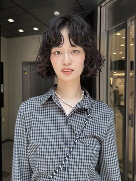 フィルムス 渋谷(FILMS) デジタルパーマレイヤーカット顔周り前髪ボブショート/渋谷