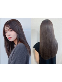 クセやうねりを改善[カット+縮毛矯正+Tr]\12000~★ダメージが気になる人でも安心の酸性ストレートもご用意*