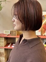 フェンヘアーアイス 中目黒(Fen.hair ici)&nbsp;20代30代40代大人可愛い暖色系ブラウン切りっぱなしレイヤーボブ