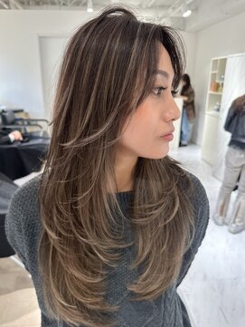 ヘアーサロングランデ(HAIR SALON GRANDE) ハイライトカラーミルクティーベージュレイヤーカット