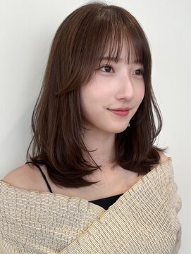 ノイ 銀座(noi) 顔周りレイヤーカットくびれヘアミルクティーベージュカラー韓国