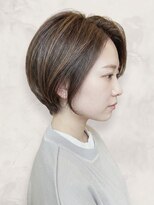 アムール稲田堤(amour)&nbsp;透明感ハイライト白髪ぼかしグレージュショートボブ夏カラー