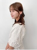 顔周りレイヤーカットくびれヘアミルクティーベージュカラー韓国