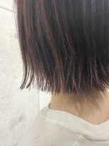 ジンジャー(GINGER) ぱっつん×ボブ×ピンクブラウン×伸ばし中