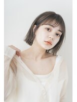 ガーデン タチカワ(garden tachikawa)&nbsp;20代30代大人かわいいシースルーバングボブ×ブルーグレージュ