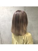 【デザインで白髪ぼかし！】明るめハイライト×アッシュベージュ