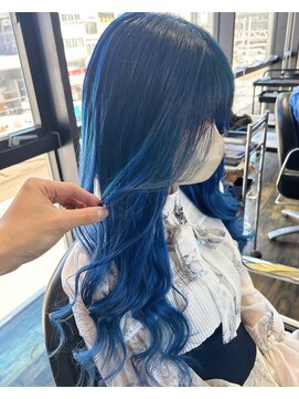 ガルボ ヘアー(garbo hair) ハイトーンブルーカラープルエクステ10代20代