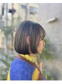 イメチェン/ニュアンスカラー/切りっぱなしボブ/l暗めカラー