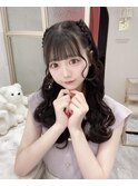 アイドル前髪編み込みヘアアレンジ