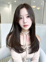 レイヤーカットダークブラウン20代30代