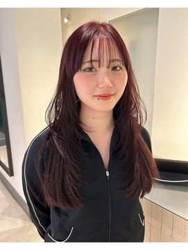 シキ オルガン 大宮(siki ORGAN) ワインレッド 暖色系カラー レイヤーカット