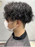 鹿児島波巻きパーマスパイラルパーマセンターパートツーブロック
