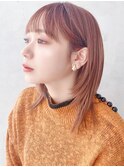 Say.黒髪ボブルフネビージュ小顔ワンレンピンクベージュウルフ