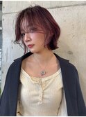 ハイトーンレイヤーボブミディアムレイヤーショートウルフボブ