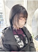 顔周りレイヤー/イヤリングカラー/ホワイトグレージュ
