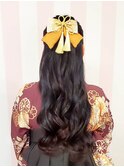 ゆる巻きハーフアップ
