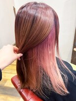 ヘアーハピネス ハート(hair happiness heArt)&nbsp;20代30代大人可愛い裾カラーピンクベージュインナーカラー