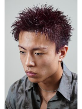 オーシャントーキョー ホワイト 原宿(OCEAN TOKYO WHITE) 赤髪スパイキーショート無造作アップバング