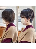 20代30代40代大人ショートヘア/白髪ぼかしハイライト/大人ボブ