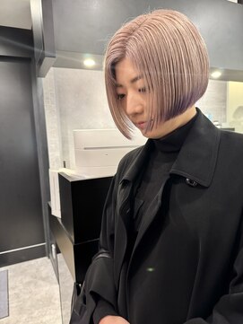 ケンジ 横浜(KENJE) ミニボブ/ミルクティーベージュ/裾カラー/ブリーチ