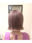 ピンクベージュ＊外はねボブ