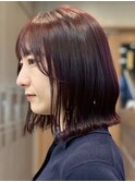 横浜西口白髪染めミディアムボブベージュアッシュブラウンカラー