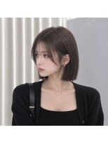 ハピネス 王寺店(Happiness)&nbsp;奈良 王寺/タッセルボブ/切りっぱなしボブ/グレージュカラー