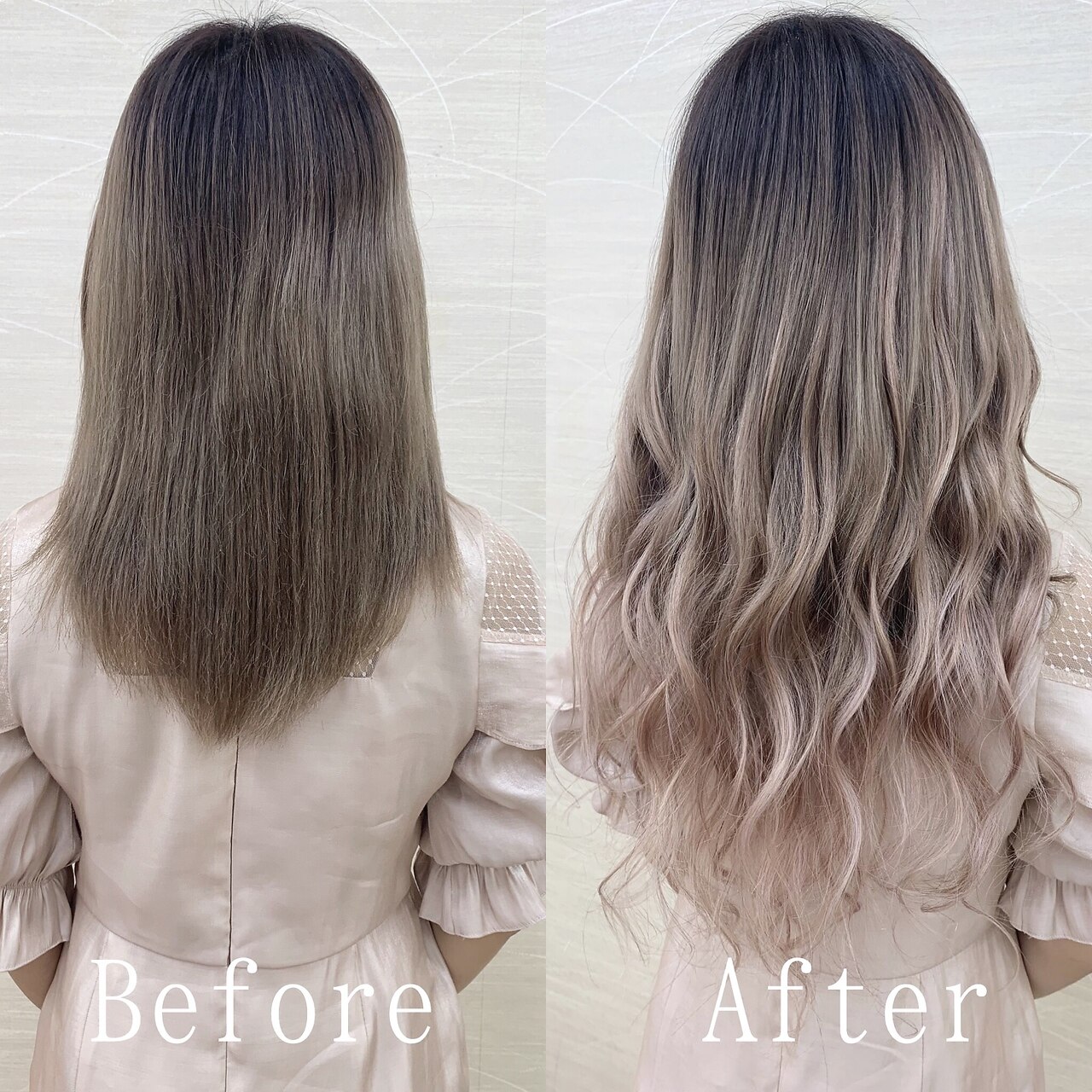 ピンクグレージュ#シールエクステ#アッシュピンク#エクステ#大宮