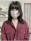 魅力倍増カールシアーカラーショートヘアダークアッシュ