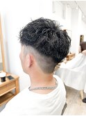 【メンズ★大名】スパイラルパーマ×刈り上げ×フェードスタイル