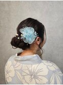 ヘアセット 浴衣×大人かわいいお団子ヘア シニヨン/着付け#3