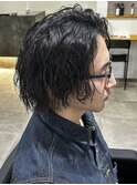 メンズミディアムパーマツイストパーマスパイラルパーマ刈り上げ