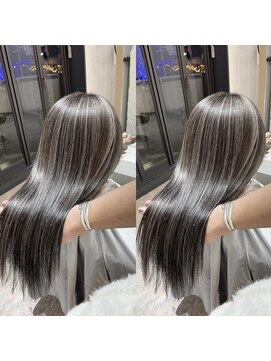 ブレンド 渋谷(BLend) マチルダボブ前髪ハイライトグレージュ