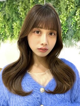 ビューブルー 亀戸錦糸町(VIEW BLUE) 美髪オリーブグレージュ韓国レイヤーロングセミディ顔周り前髪