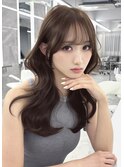 似合わせミディアムレイヤーカット　ミルクティーブラウン