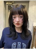 小顔/オリーブグレー/ココアベージュ/黒髪/レイヤー