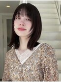 顔まわりレイヤー チョコレートカラー 髪質改善 オージュア