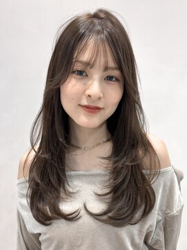 アグノス 青山(Agnos) シースルーバングピンクベージュイメチェン前髪美髪うる艶髪