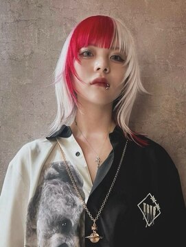 ネハス 栄(nehus.) 学割ブリーチハイライト髪質改善ダブルカラーレイヤーカット
