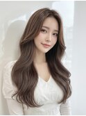 イメチェンヘアスタイル 、ピンクベージュ、アンブレラカラー