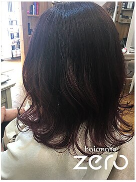 ヘアメイクゼロ 坂戸駅前店(hairmake zero) バレイヤージュ/フューシャピンク×ロイヤルパープル/オンブレ